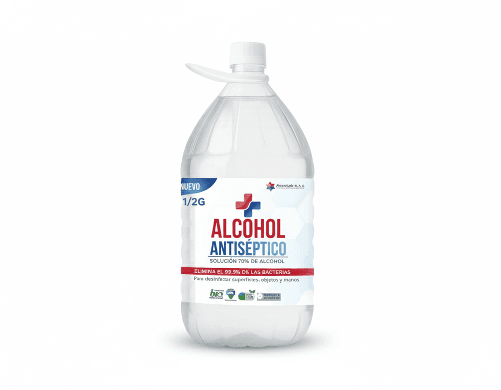 ALCOHOL ANTISÉPTICO - Desinfección Profesional de Manos y Superficies Alcohol Antiséptico 1/2 Galón